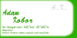 adam kobor business card